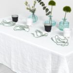 ARVO Table napkin white with olive border