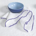 ARVO Table napkin white with violet border