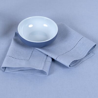 linen cotton light blue napkin, square