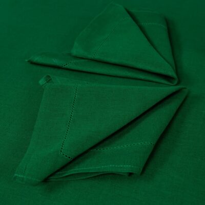 Linen cotton emerald green napkin folded