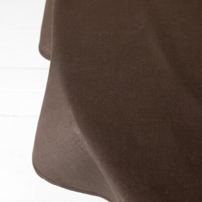 brown round tablecloth linen, also in oval size.