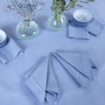 LUNA Tablecloth round/oval blue