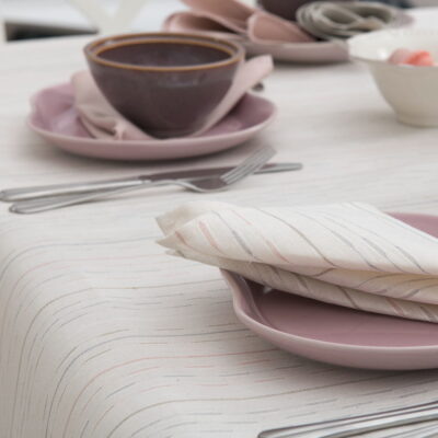 Riga white tablecloth on table