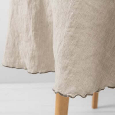 ARVO Tablecloth round natural linen 6 natural linen round tablecloth with babylock grey