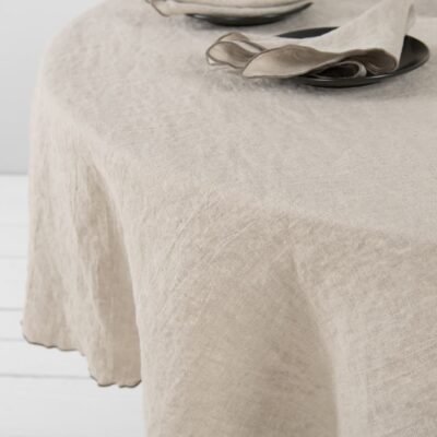 ARVO Tablecloth round natural linen 7 natural linen round tablecloth washed