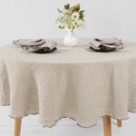 ARVO Tablecloth round natural linen