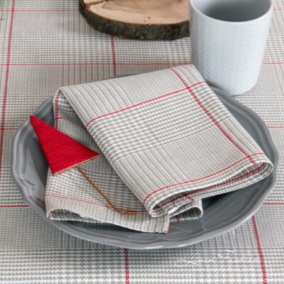 NATA Table napkin grey 3 Glen check grey napkin
