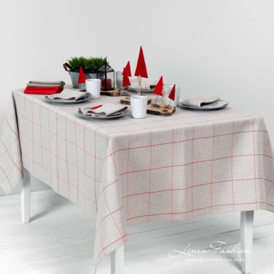 NATA Tablecloth grey 5 Glen check pattern grey tablecloth