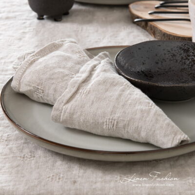 SOLO Table napkin beige 4 Grey linen napkin, SOLO.