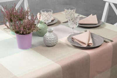 KARO Tablecloth light grey 5 KARO Tablecloth light grey