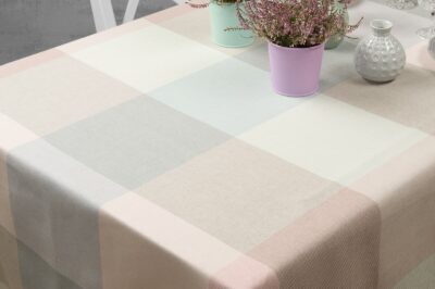 KARO Tablecloth light grey 6 KARO Tablecloth light grey