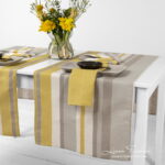 MIMOSA Table runner grey yellow