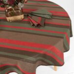 MIMOSA Tablecloth round/oval red brown