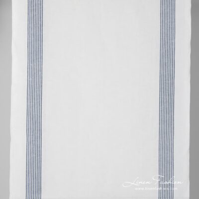 Bright white narrow linen cotton fabric.