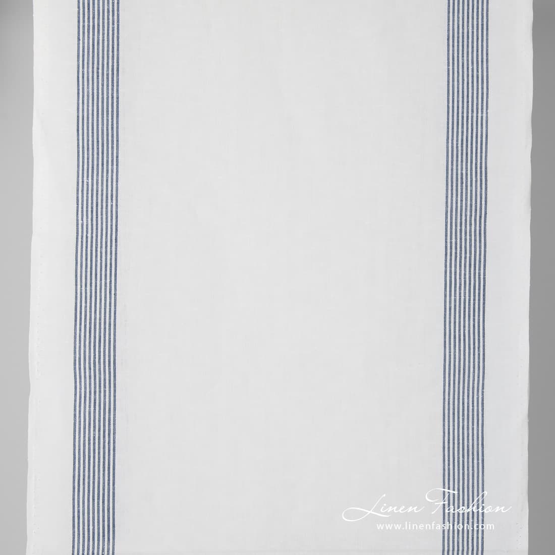 Bright white narrow linen cotton fabric.