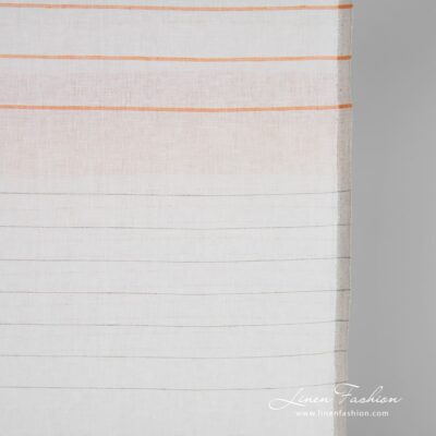 Linen cotton fabric with horizontal stripes