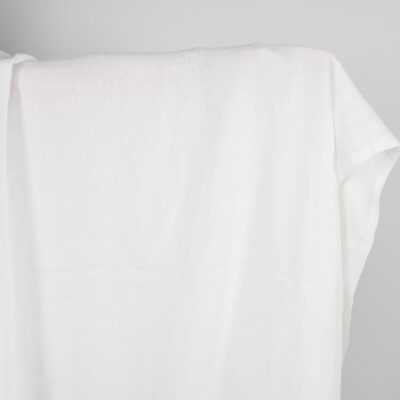 Washed linen fabric in off-white