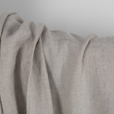 Washed linen fabric in natural grey texture
