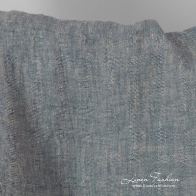 linen sand blue fabric melange.