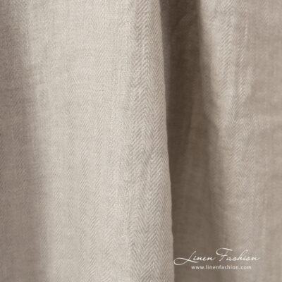 herringbone beige linen, width 145cm.
