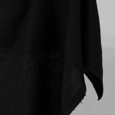 washed black linen fabric medium weight