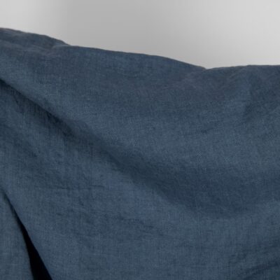 Linen washed fabric dark blue color soft and supple