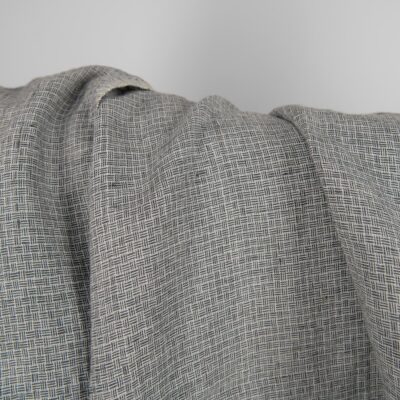 Linen fabric washed dark grey colour 7 Linen fabric washed dark grey colour close up detail view