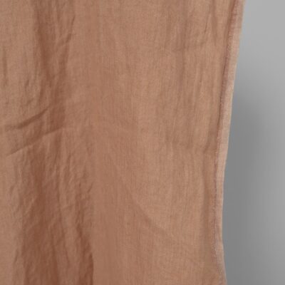 Washed linen fabric light clay colour edge