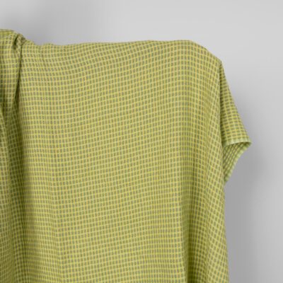 Washed linen fabric yellow and green pattern 6 Washed linen fabric yellow and green pattern