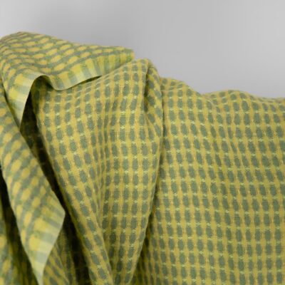 Washed linen fabric yellow and green pattern 9 Washed linen fabric yellow and green pattern, structural pattern