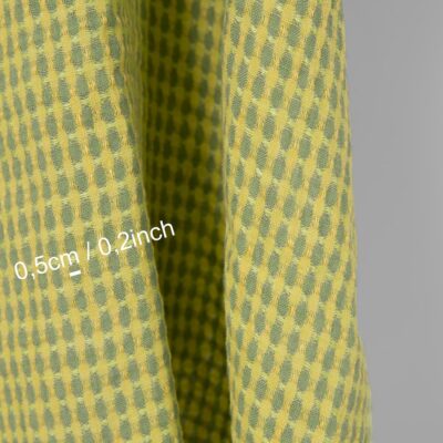 Washed linen fabric yellow and green pattern 10 Washed linen fabric yellow and green pattern, with measurements