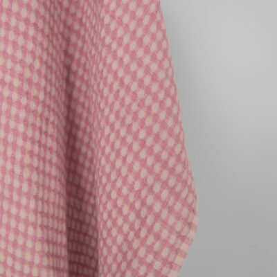 Washed linen fabric in greyish lilac structural weave pattern