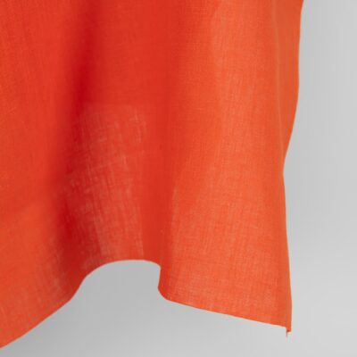 Linen fabric solid orange edge