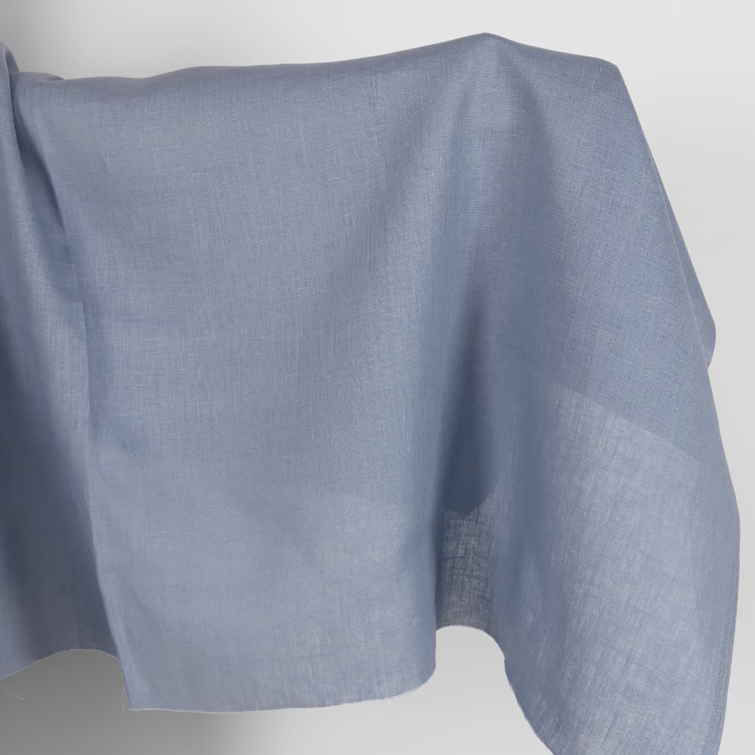 Linen fabric in plain greyish blue colour