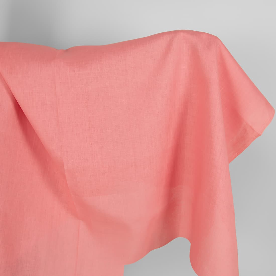 Linen fabric in geranium pink colour
