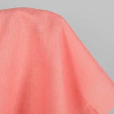 Linen fabric in geranium pink colour product photo