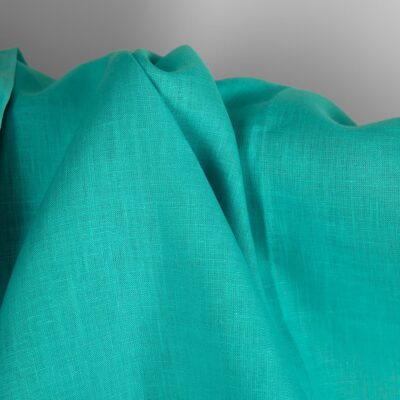 Linen fabric in blue curacao colour texture