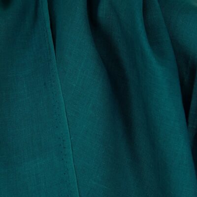 Linen fabric in lyons blue colour close up detail