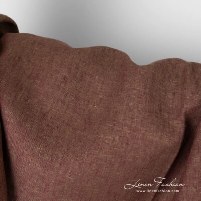 Linen fabric in greenish violet melange, 130 width