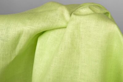 Linen fabric in lime green colour
