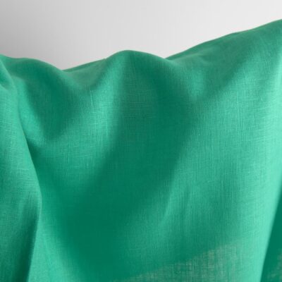 Pure linen fabric in green texture