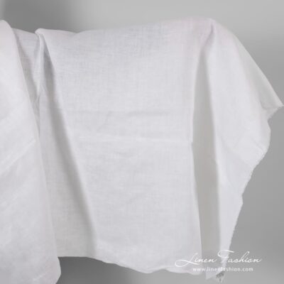 Optical white linen fabric