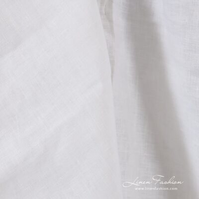 100% linen fabric in optical white color