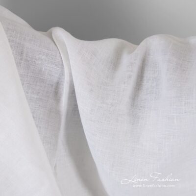 Linen fabric in optical white color
