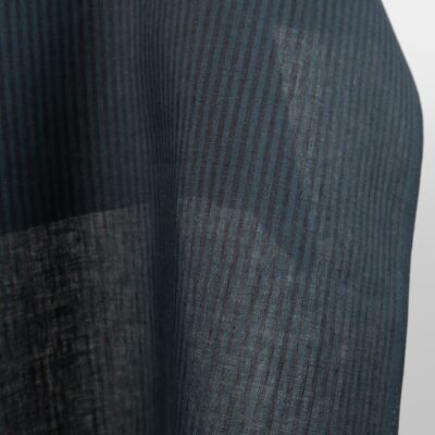 linen striped blue black fabric, for garments