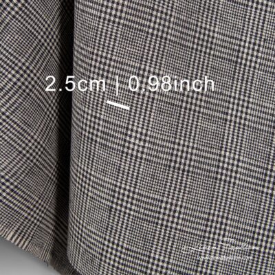 Checked linen fabric with measurements