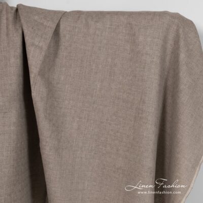 Natural linen open-weave checked fabric 5 Undyed linen fabric