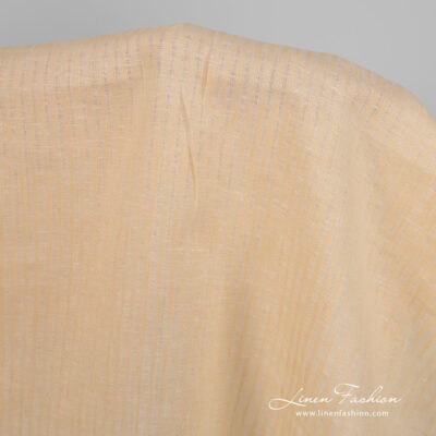 Cream colour striped linen fabric product picture