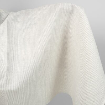 Linen fabric in natural and white colour stripes 5 Linen fabric in natural and white colour stripes product close up view