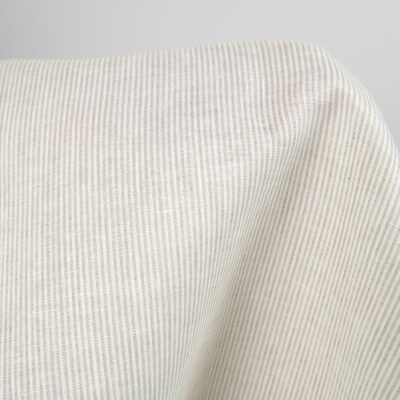 Linen fabric in natural and white colour stripes 8 Linen fabric in natural and white colour stripes